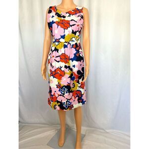 $178 Anthropologie Whit Two Petalprint Cross-Back Dress Multi Tiki Floral Women’